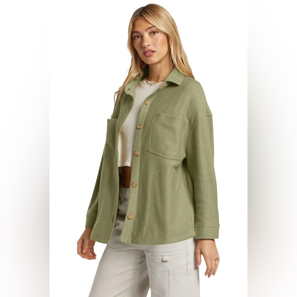 Billabong Everytime Oversized Shacket in Avocado | Sz M